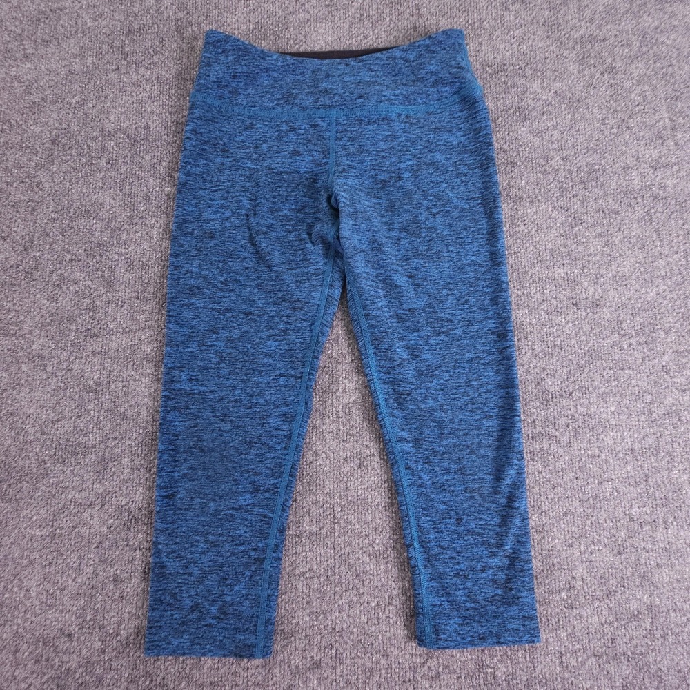 Beyond Yoga Pants Womens Large Blue Heathered High Waist Stretch Leggings USA